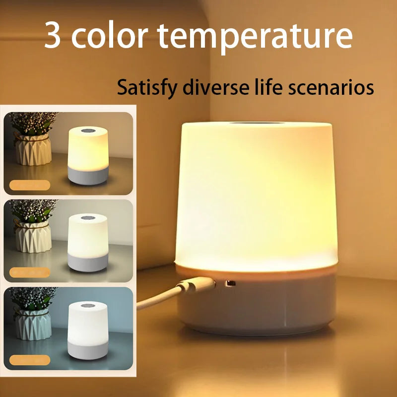 USB Touch Night Lamp LED Rechargeable Bedside Lamp Remote Control