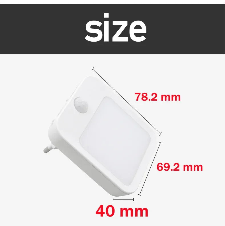 Motion Sensor Night Light EU Plug Dimmable LED Cabinet Lamp