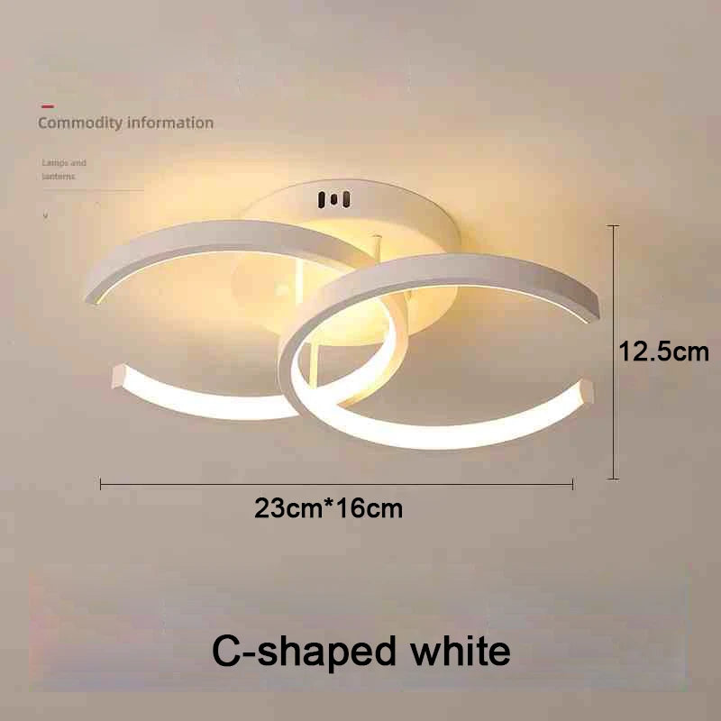 Modern 2 ring LED ceiling light installed in a stylish hallway with contemporary interior décor.