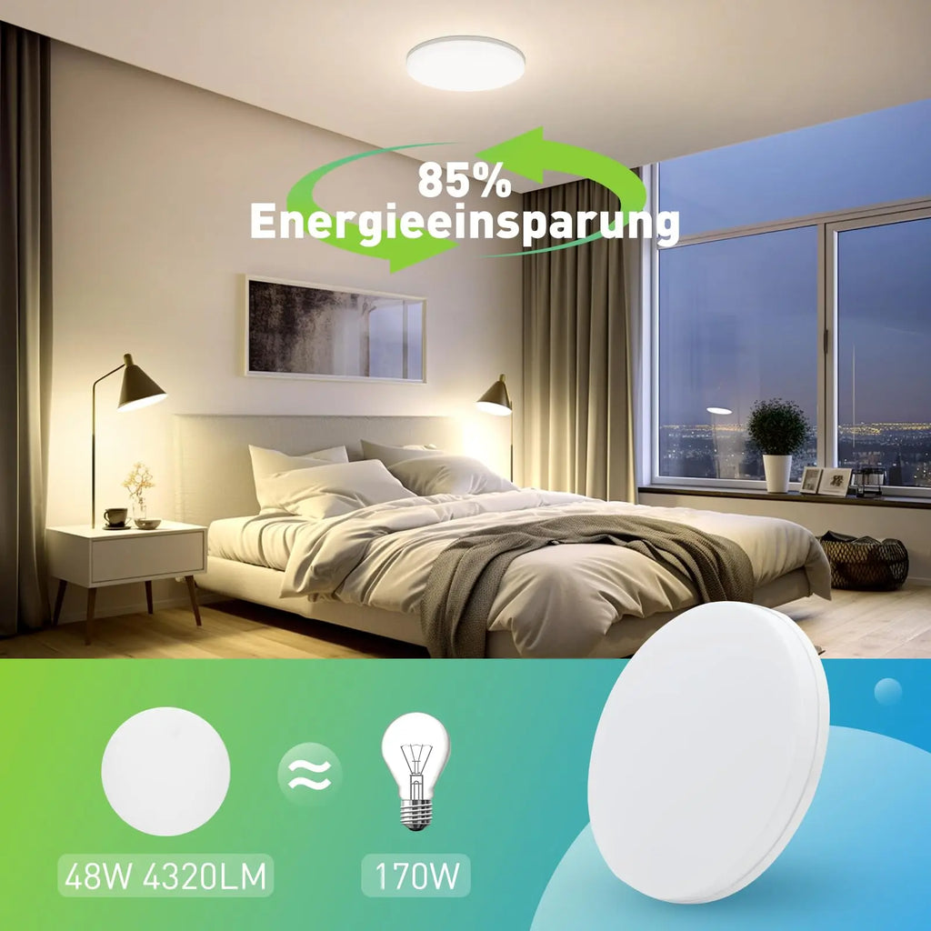 Modern Round LED Ceiling Light for Living Room Bedroom & Kitchen
