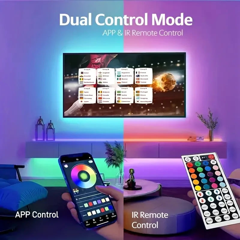 RGB LED Strip Lights APP Control Flexible Room Bedroom Light
