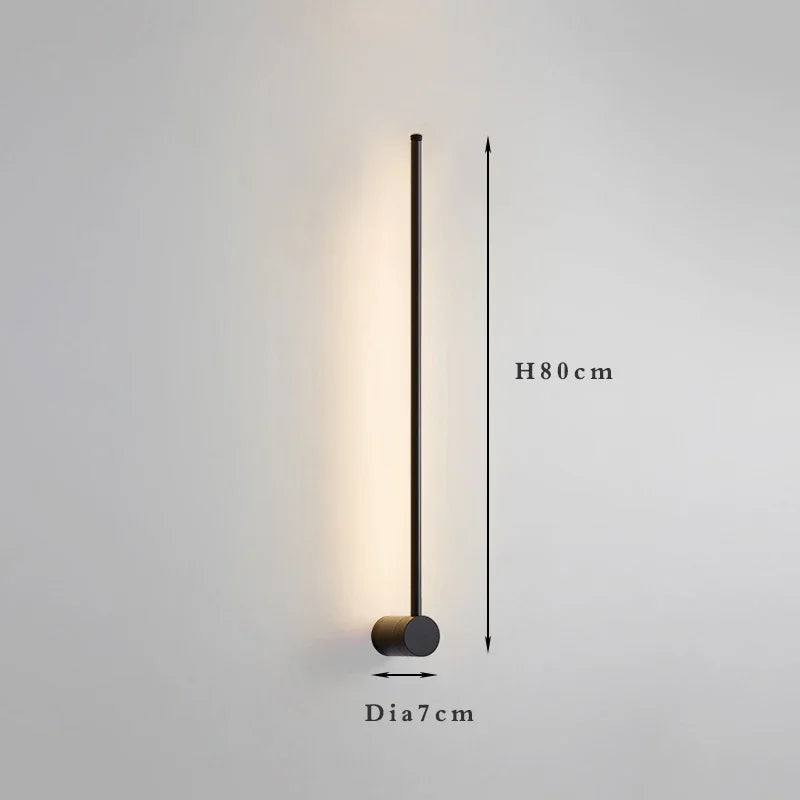 Nordic minimalist LED long wall light installed in a modern hallway with luxury interior décor.