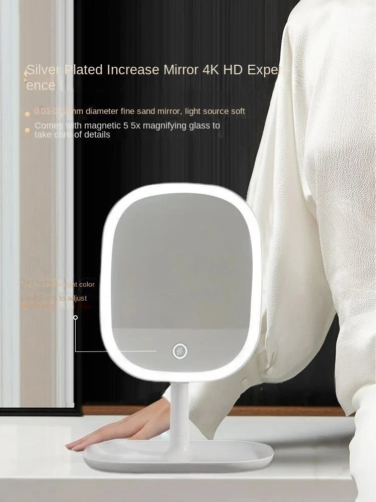 Rechargeable LED Vanity Mirror 3 Color Dimmable Touch Makeup Mirror