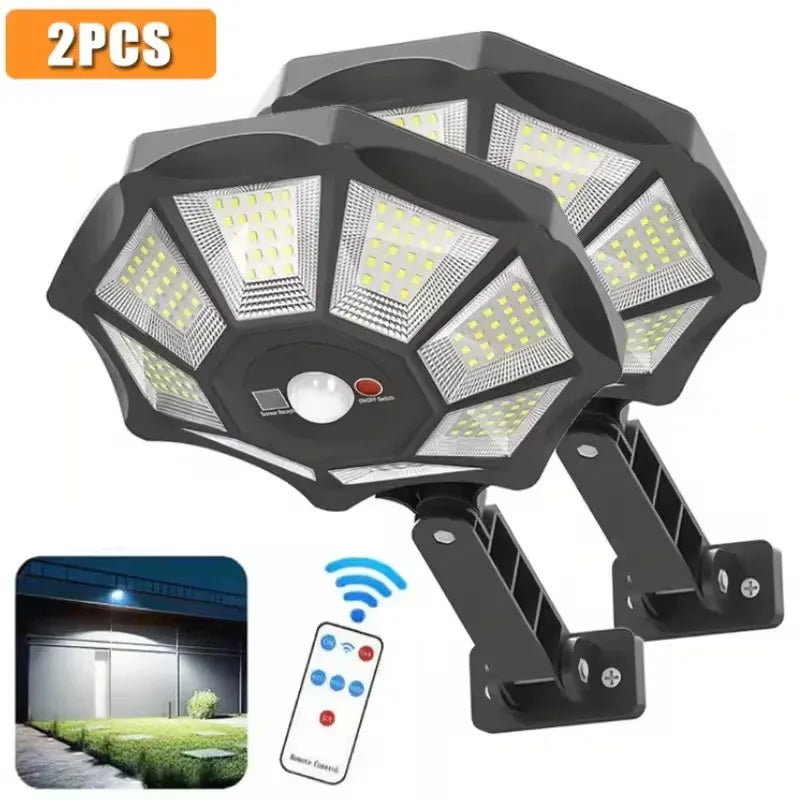 Solar flood light outdoor 168LED motion sensor IP65 waterproof