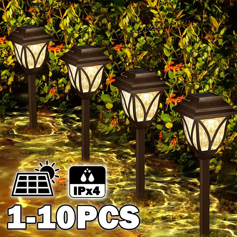 Solar Yard Lights Outdoor Waterproof LED Pathway Lights 1-10 Pack