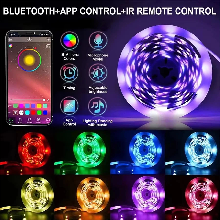 RGB LED Strip Lights USB 5V App Control Music Sync Room Decor
