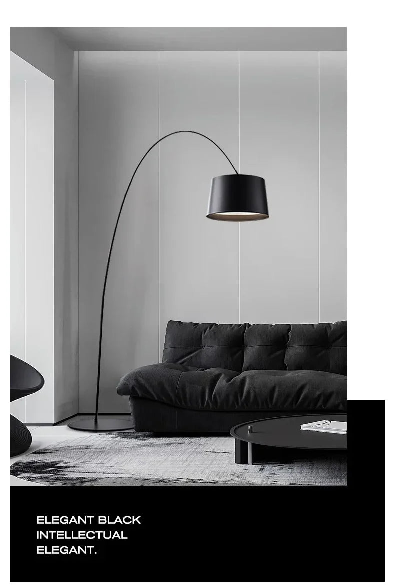 Nordic Minimalist Floor Lamp Arc Bedroom Living Room Floor Lamps Sofa Study Fishing Lamp Room Decoration Lighting Vertical Light