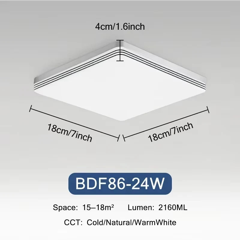 Modern square LED ceiling light installed in a contemporary living room with bright energy-efficient lighting.
