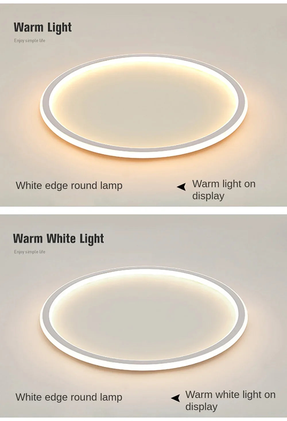Nordic minimalist LED ceiling light with remote control installed in a modern living room.