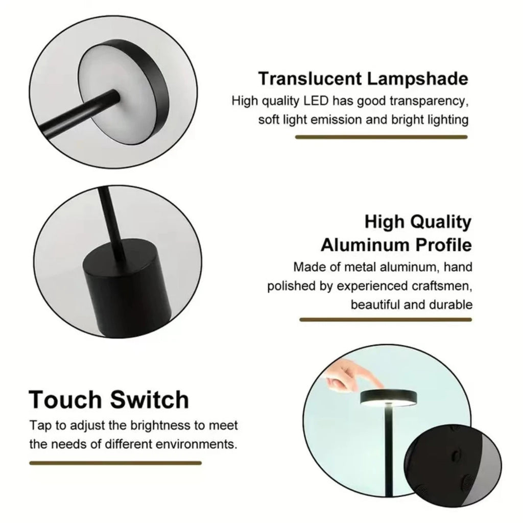 LED Ambient Desk Lamp USB Rechargeable Touch Dimmable Night Light