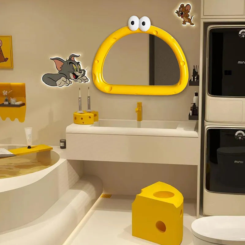 Cute Modern Mirror Bathroom Decoration Art Vanity Shower Aesthetic Irregular Makeup Mirror Hanging Funky Spiegels Home Products