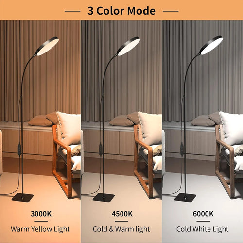 LED Floor Lamp with Reading Light & Dimmable Brightness
