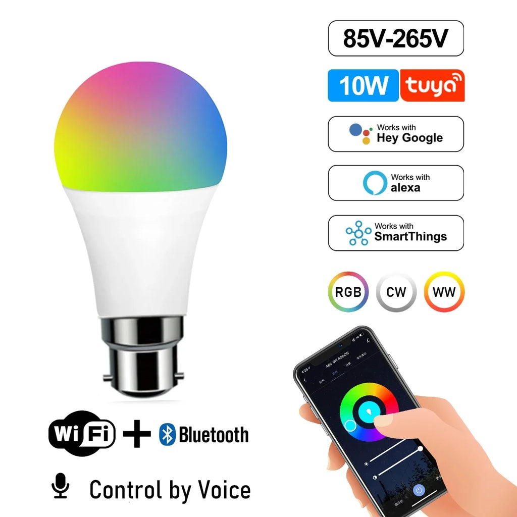 Smart RGB LED Bulb WiFi Dimmable Tuya Alexa Google Home