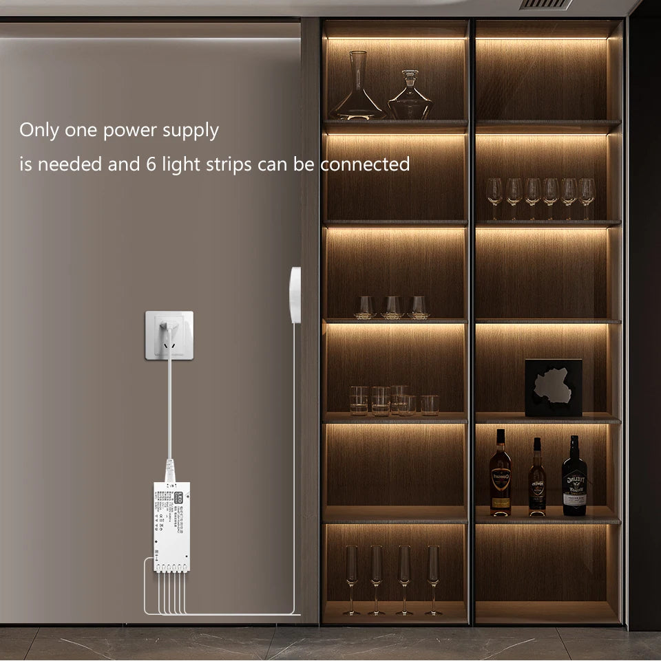 Under Cabinet LED Strip Light COB Dimmable Touch Sensor Closet Light