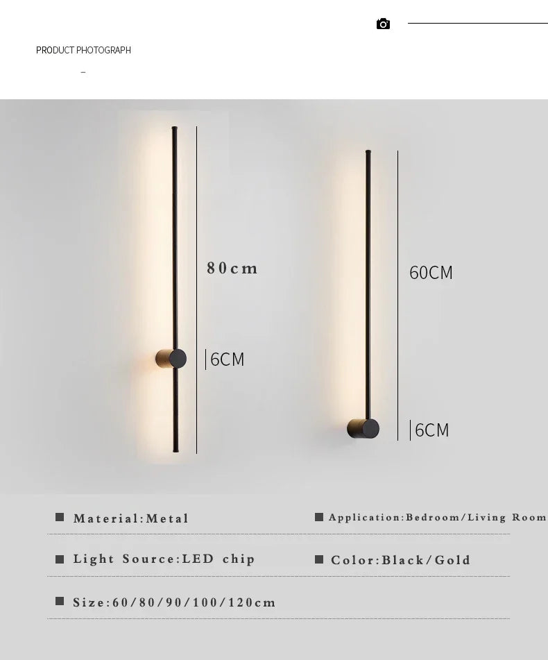 Nordic minimalist LED long wall light installed in a modern hallway with luxury interior décor.