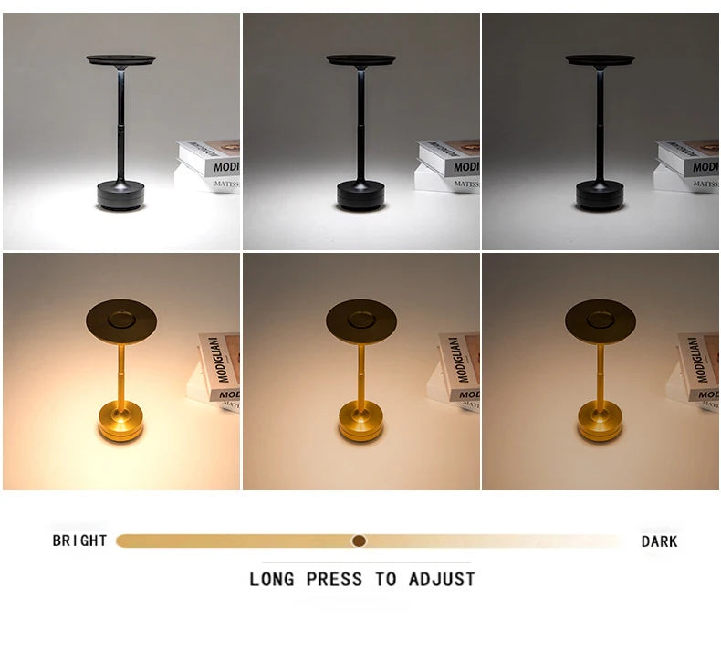 LED Touch Desk Lamp Rechargeable Aluminum Alloy Dimmable Night Light