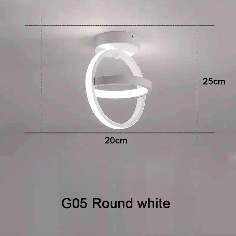 Modern 2 Ring LED Ceiling Light for Hallway, Office & Balcony in white finish, showcasing elegant design and dimensions.