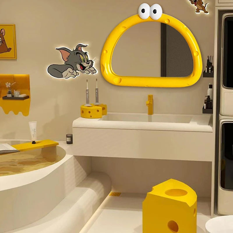 Cute Modern Mirror Bathroom Decoration Art Vanity Shower Aesthetic Irregular Makeup Mirror Hanging Funky Spiegels Home Products