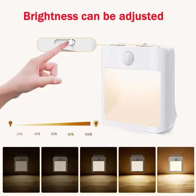 Motion Sensor Night Light EU Plug Dimmable LED Cabinet Lamp
