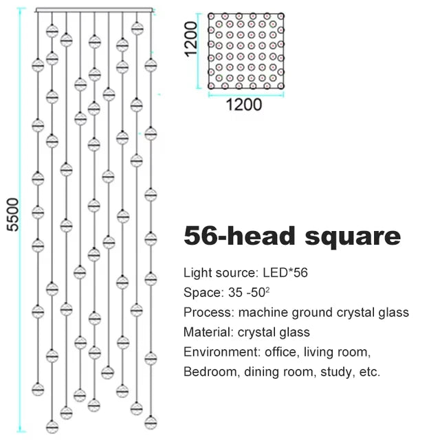Modern spiral crystal LED chandelier cascading down a luxury staircase in a contemporary home.