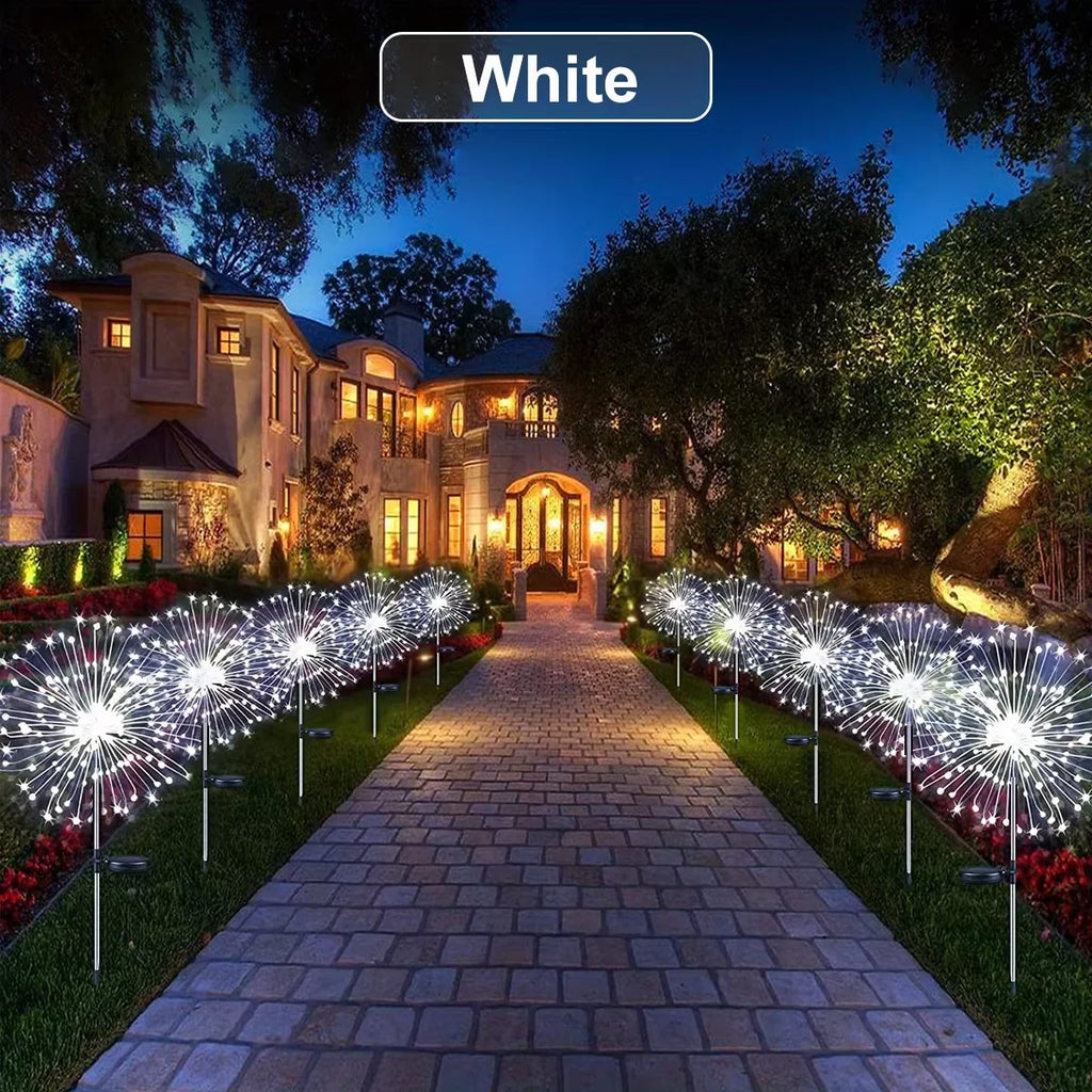 Outdoor LED Solar Firework Lights Garden Decoration Fairy Lights Waterproof Dandelion Lawn Lamp for Garden Landscape Lawn Decor