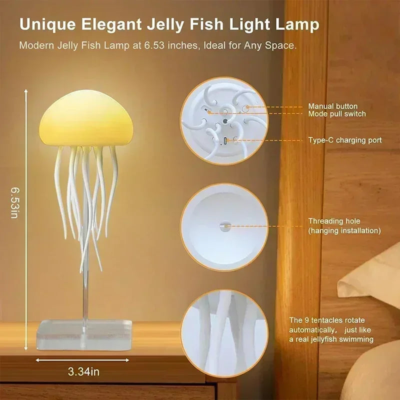 Jellyfish Bedroom Lamp LED Night Light with Voice Control