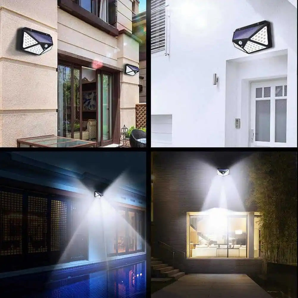 Solar Motion Sensor Security Light 100 LED Outdoor Waterproof PIR