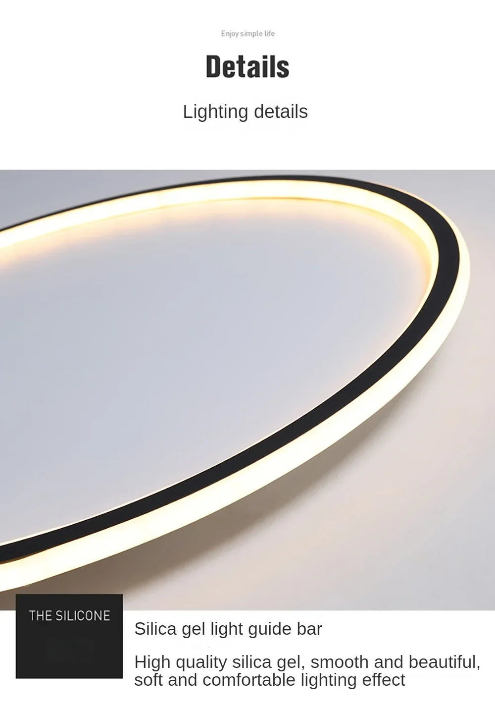 Nordic minimalist LED ceiling light with remote control installed in a modern living room.