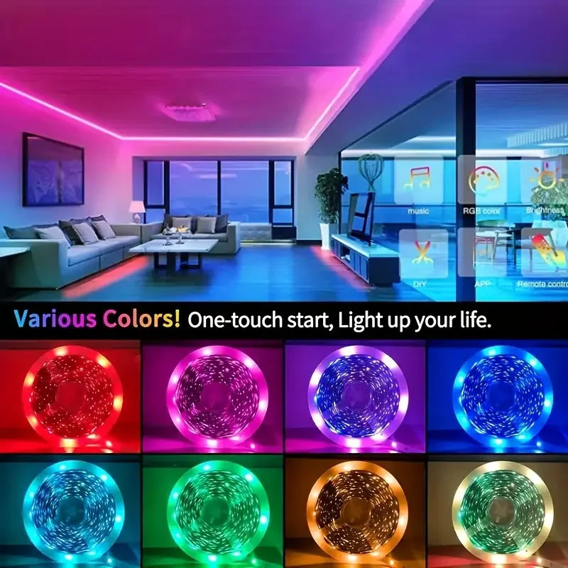 RGB LED Strip Lights APP Control Flexible Room Bedroom Light