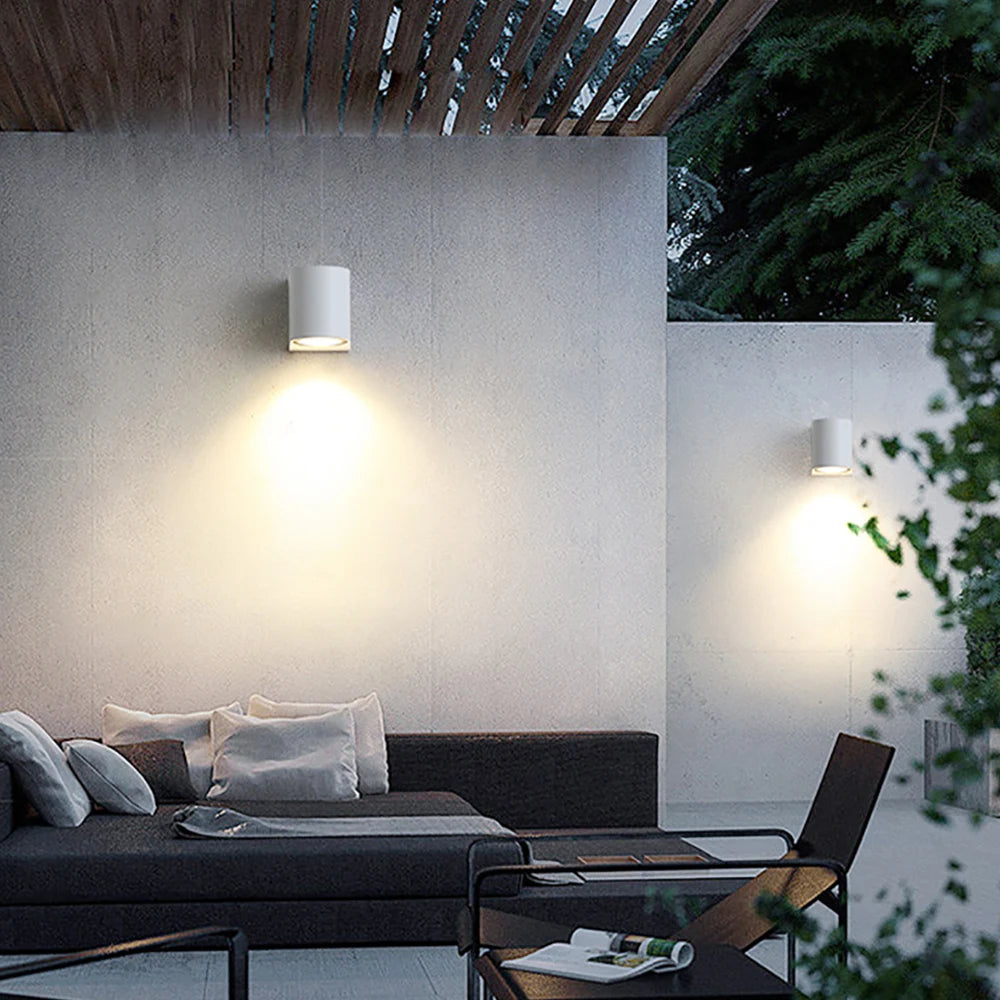 Modern IP65 Up & Down GU10 LED Wall Light for Outdoor Spaces