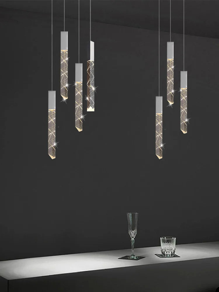 New Staircase Chandelier LED Modern Duplex Loft Spiral Long Chandelier Creative Villa Living Room Bedroom Hanging Crystal Light