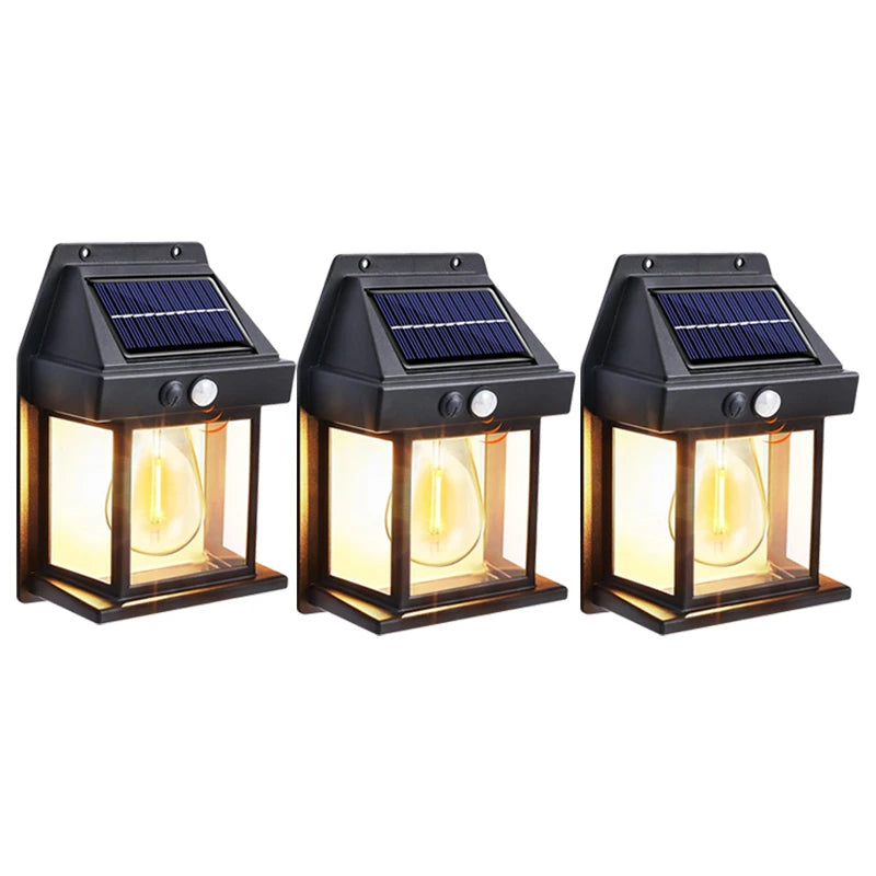 Solar Motion Sensor LED Wall Light Waterproof Outdoor Security Lamp