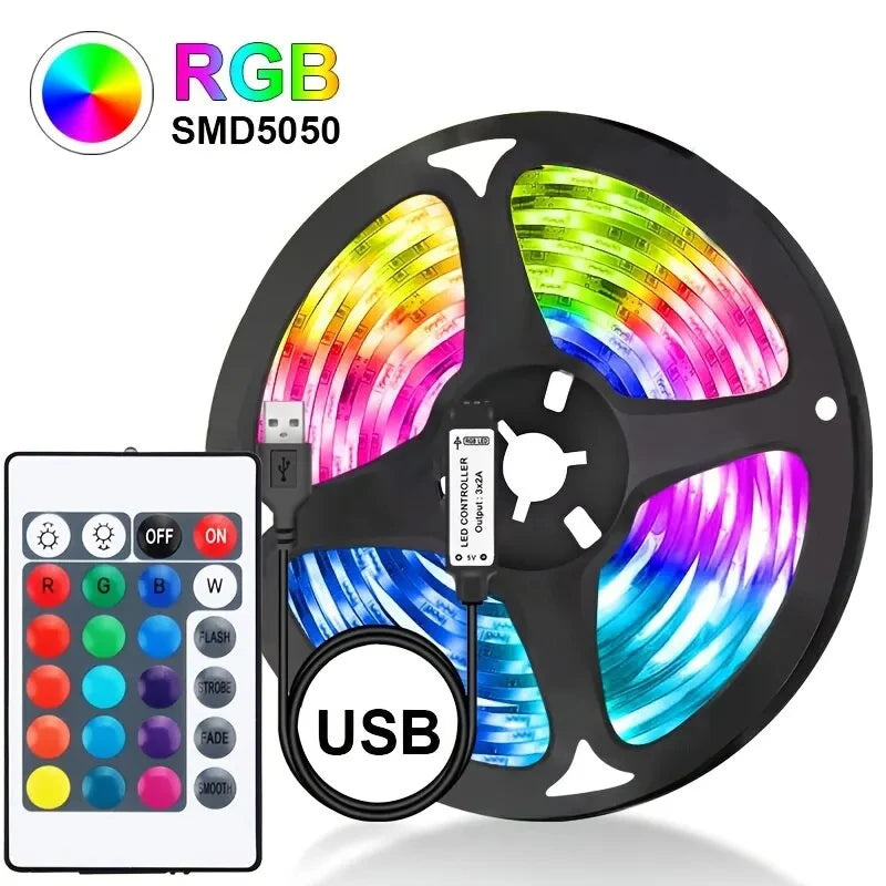 RGB LED Strip Lights USB 5V App Control Music Sync Room Decor