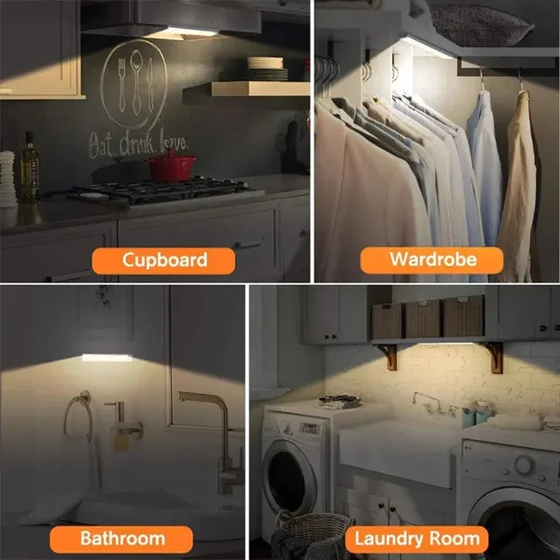 Under Cabinet Motion Sensor Light Rechargeable LED Strip Kitchen Light