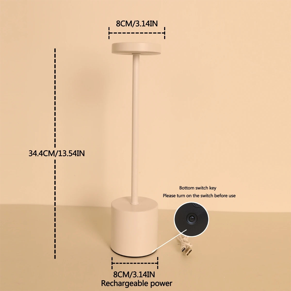 LED Ambient Desk Lamp USB Rechargeable Touch Dimmable Night Light
