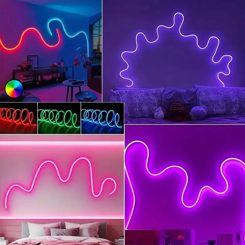 RGB Neon LED Strip 24V Bluetooth Music Sync Waterproof Rope Light