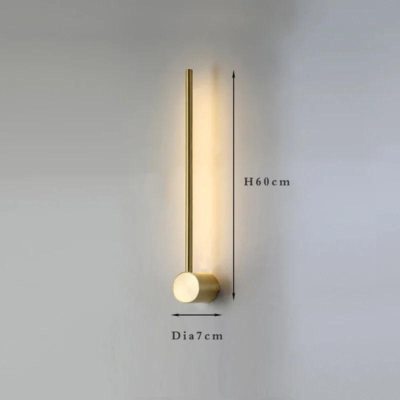 Nordic minimalist LED long wall light installed in a modern hallway with luxury interior décor.