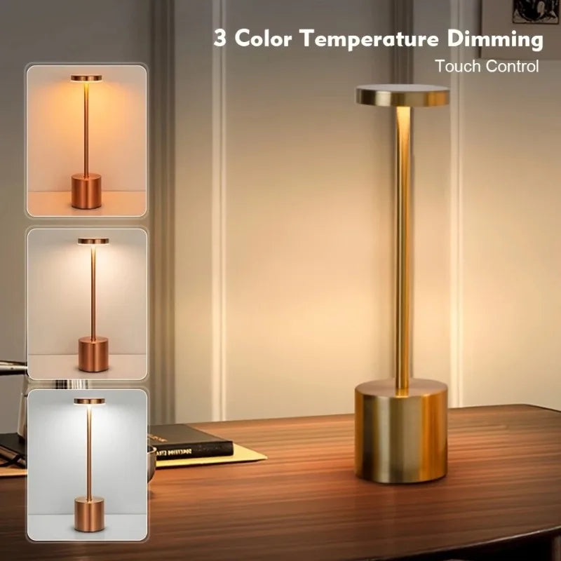 LED Table Lamp Touch Sensor Rechargeable Wireless Night Light