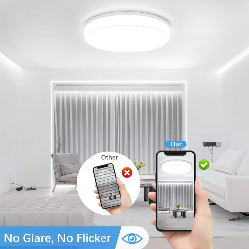 Modern Round LED Ceiling Light for Living Room Bedroom & Kitchen