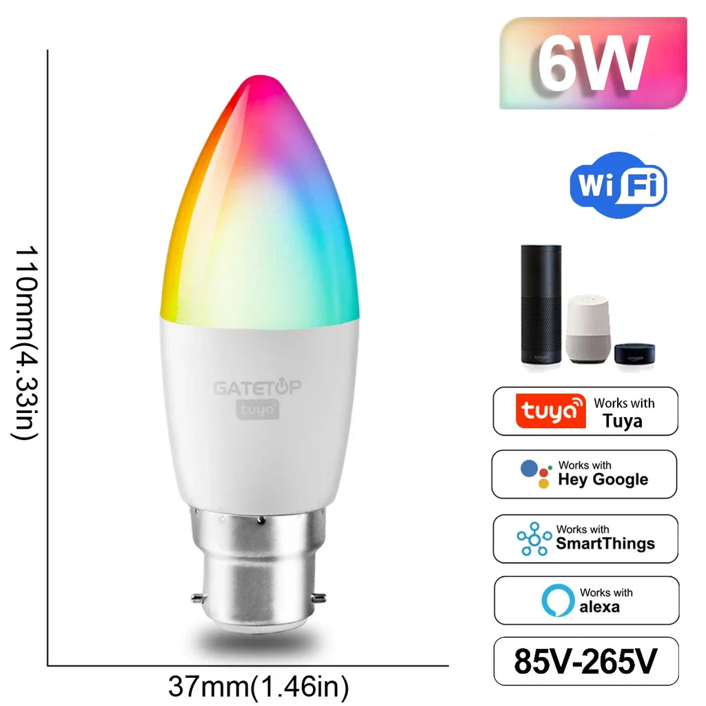 Smart RGB LED Bulb WiFi Dimmable Tuya Alexa Google Home