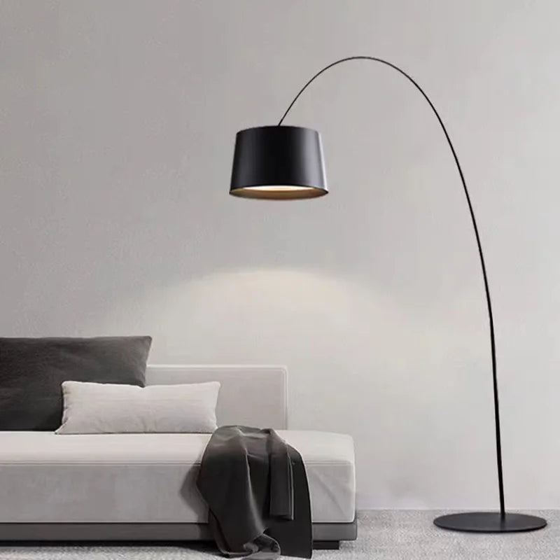 Nordic Minimalist Floor Lamp Arc Bedroom Living Room Floor Lamps Sofa Study Fishing Lamp Room Decoration Lighting Vertical Light