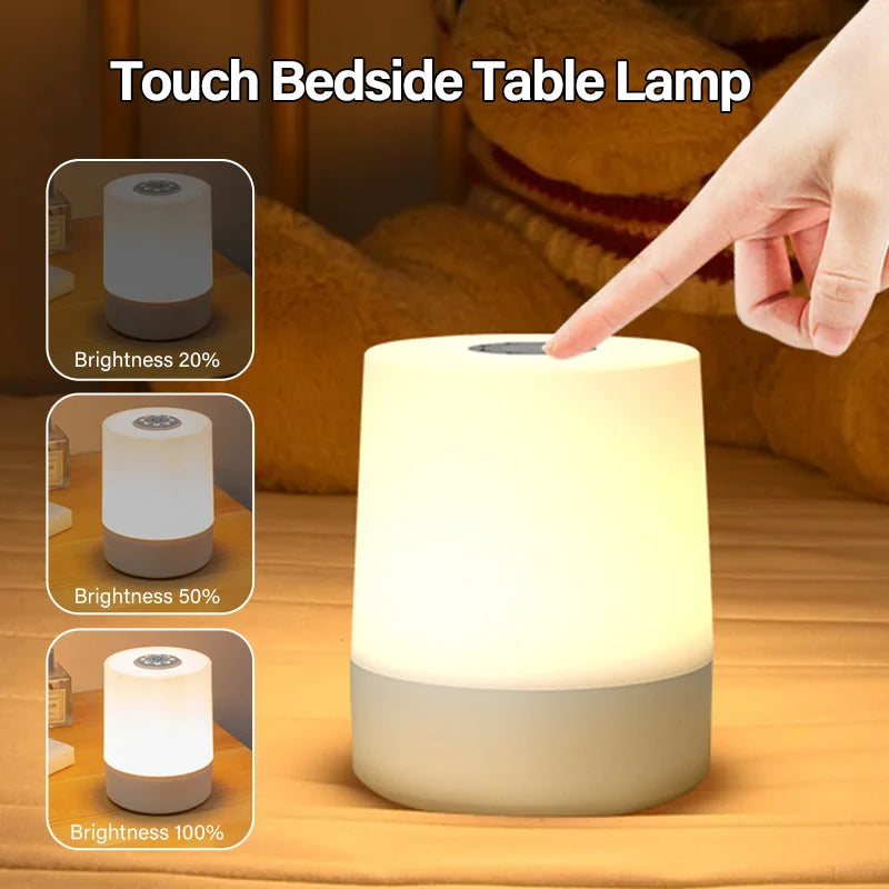 USB Touch Night Lamp LED Rechargeable Bedside Lamp Remote Control