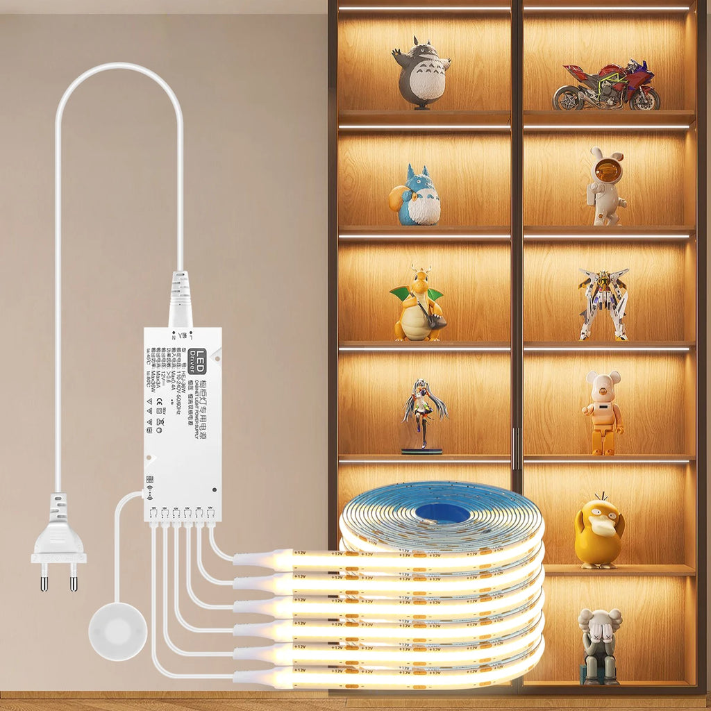 Under Cabinet LED Strip Light COB Dimmable Touch Sensor Closet Light