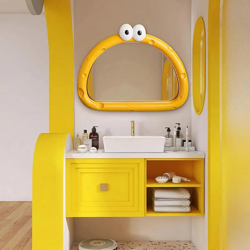 Cute Modern Mirror Bathroom Decoration Art Vanity Shower Aesthetic Irregular Makeup Mirror Hanging Funky Spiegels Home Products