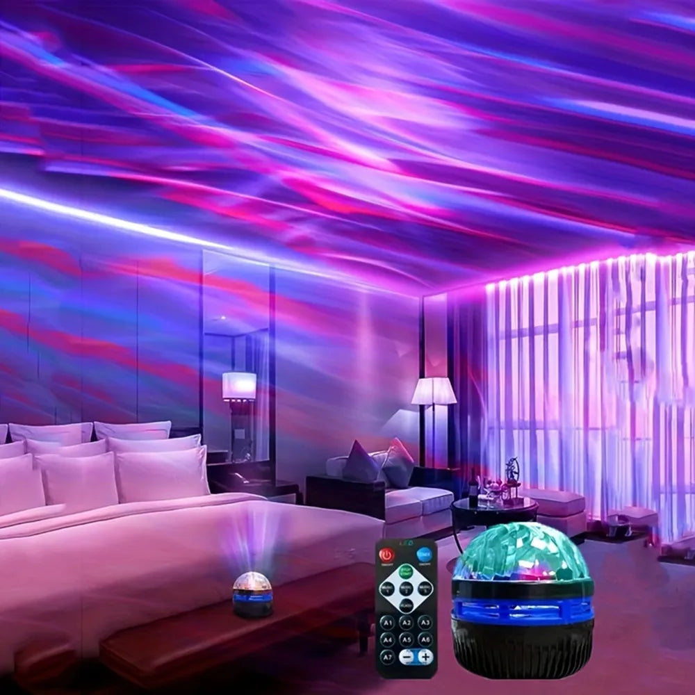 Galaxy Projector Aurora USB 360 Rotating RGB Night Light Remote